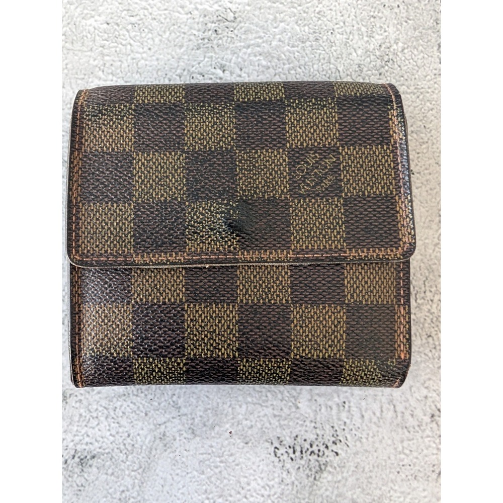 AUTHENTICATED LOUIS VUITTON DAMIER EBENE COMPACT TRIFOLD WALLET WITH COA - Picture 4 of 13